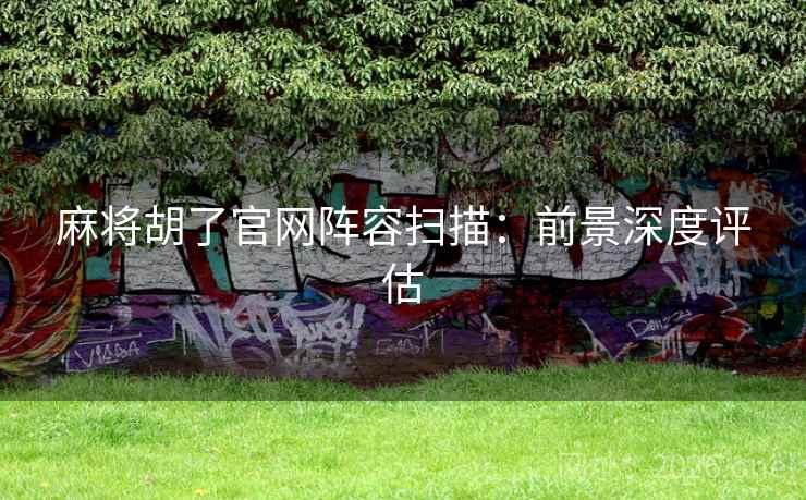 麻将胡了官网阵容扫描:前景深度评估 麻将胡了官网阵容扫描:前景深度评估